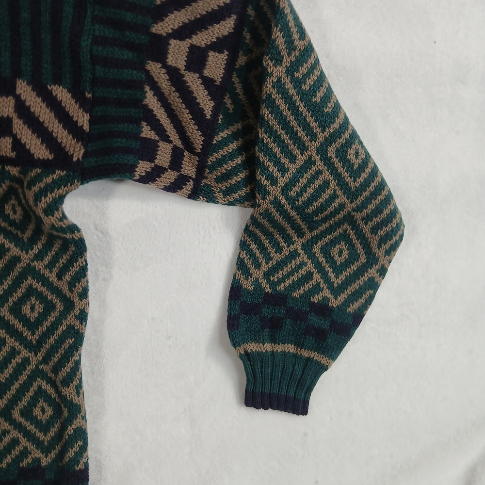 Vintage Pendleton Geometric Patterned Green and B… - image 13